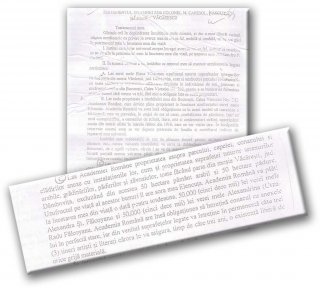 Documentele depuse de parlamentarul Ion Stan. Printre ele, un extras din testamentul Elenei Vcrescu